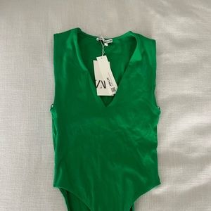 Zara green bodysuit